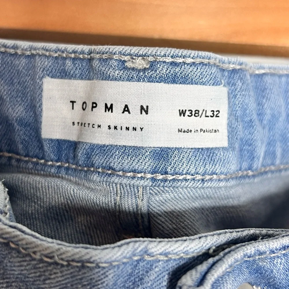 Topman Blue Stretch Skinny Jeans